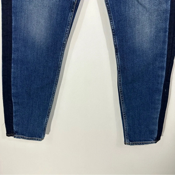 NWT Silver Jeans Vintage Slim Mid Rise Dark Wash Tuxedo Stripe Jeans - Picture 5 of 13